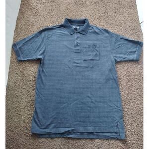 Vintage‎ Big Dogs Mens Polo Shirt Size L Blue Pattern Collared Short Sleeve